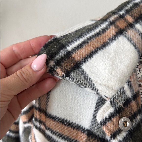 Blank NYC Plaid Jacket in Black, White, and Brown - Picture 4 of 9